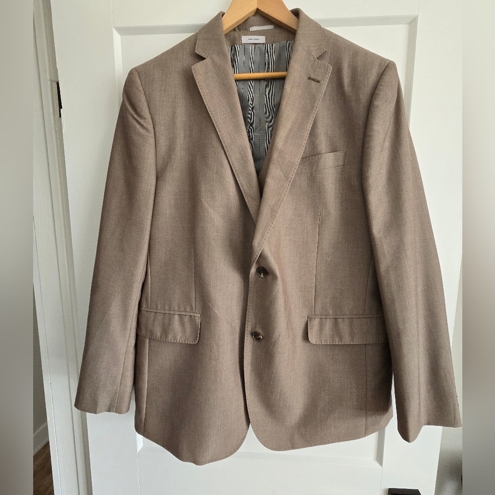 Jf J. Ferrar Tan Mens Xl Blazer And Vest Made In Vietnam